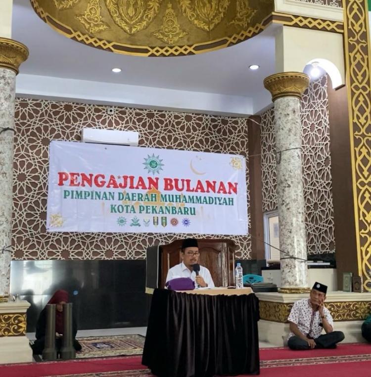 PDM Pekanbaru Gelar Pengajian Rutin sekaligus Penggalangan Dana Korban Kebakaran
