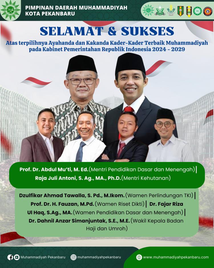 Kader-Kader Muhammadiyah Yang Mengisi Kabinet Merah Putih Pemerintahan Prabowo-Gibran