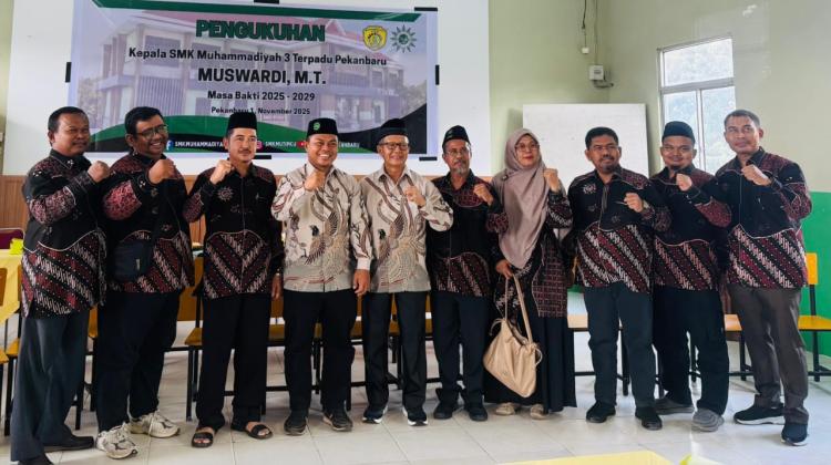 Sekretaris PCM Tuahmadani, Muswardi M.T. Resmi Dilantik sebagai Kepala SMK Muhammadiyah 3 Pekanbaru